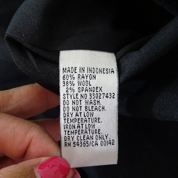 Nygard Blazer Jacket Women Size 6P Black Rayon Wool Long Sleeve Career NEW Vtg - Picture 8 of 8